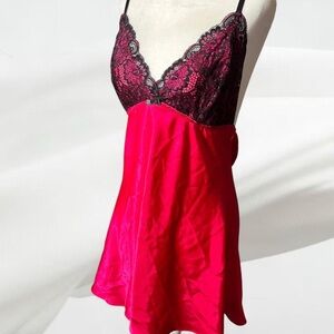 Red and Black Lace Chemise - Women Intimates & Sleepwear Gilligan & Omally small